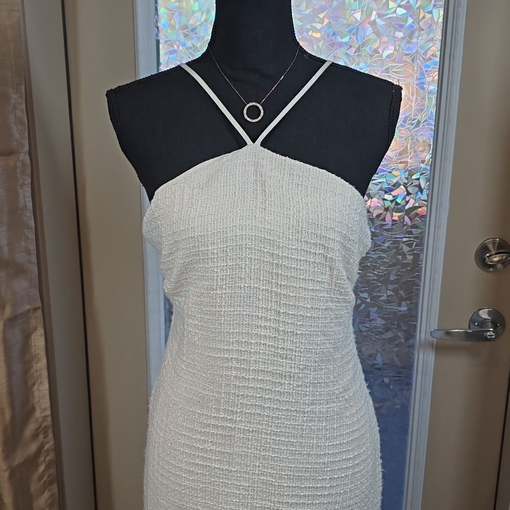 Jason Wu Textured Halter Pearl Strand Mini Dress - Picture 7 of 16